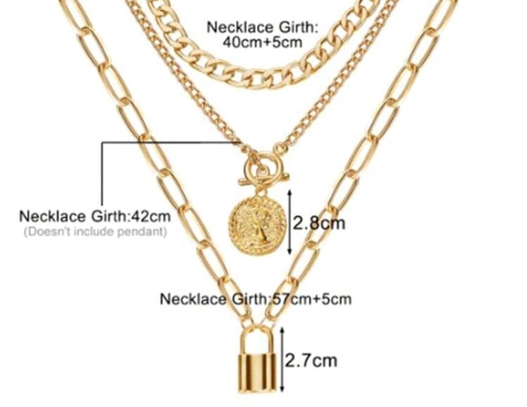 Thick Multi-Layer Necklaces 2 With Pendants 1 Cuba Choker Perfect Layering Set