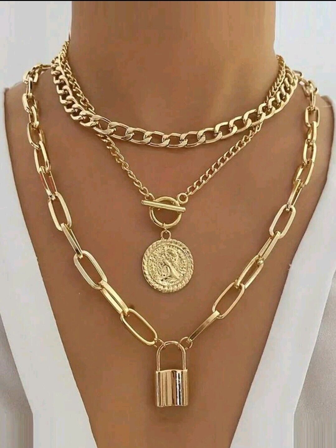 Thick Multi-Layer Necklaces 2 With Pendants 1 Cuba Choker Perfect Layering Set