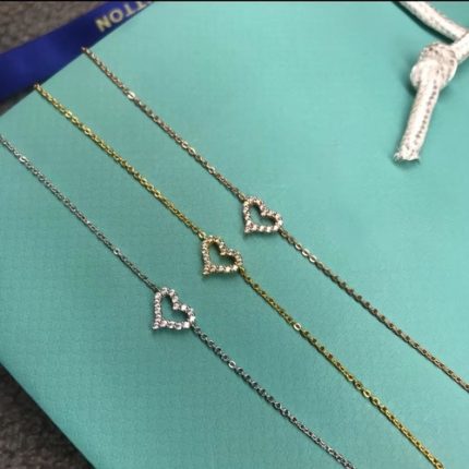 Mini Paloma Picasso Inspired Heart Pendant CZ Gold Plated Bracelet