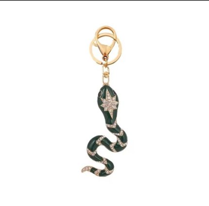 Green High Quality Type Rhinestone Snake Keychain/BagPendant
